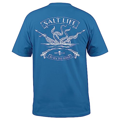 Salt Life Herren Octo Spears Kurzarm klassischer Passform T-Shirt, Atlantic Blue, Large von Salt Life