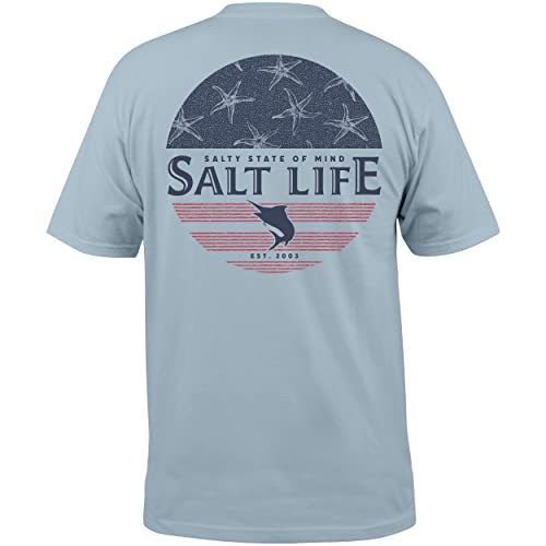 Salt Life Herren Salty Honor kurzen Ärmeln, Bequeme Passform T-Shirt, Blue Stone, X-Large von Salt Life