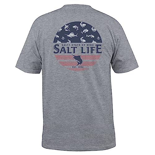 Salt Life Salty Honor Bones Kurzarm-T-Shirt, Athletic Heather, Größe XXL von Salt Life