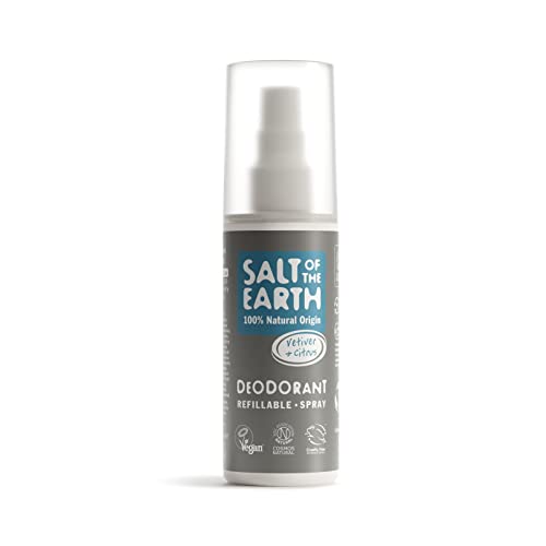 Salt Of The Earth Natürliches Deospray für Männer, Pure Armour Vetiver & Zitrus - Vegan, Langanhaltender Schutz, Ohne Tierversuche - 100 ml von Salt Of the Earth