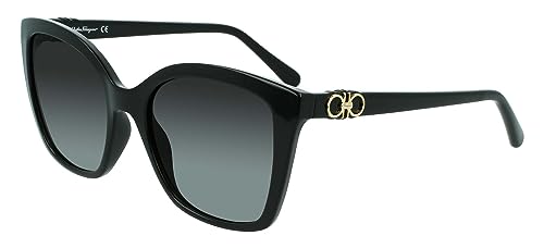 Salvatore Ferragamo Unisex SF1026S 47549 Sunglasses, 001 Black, 54 von Salvatore Ferragamo