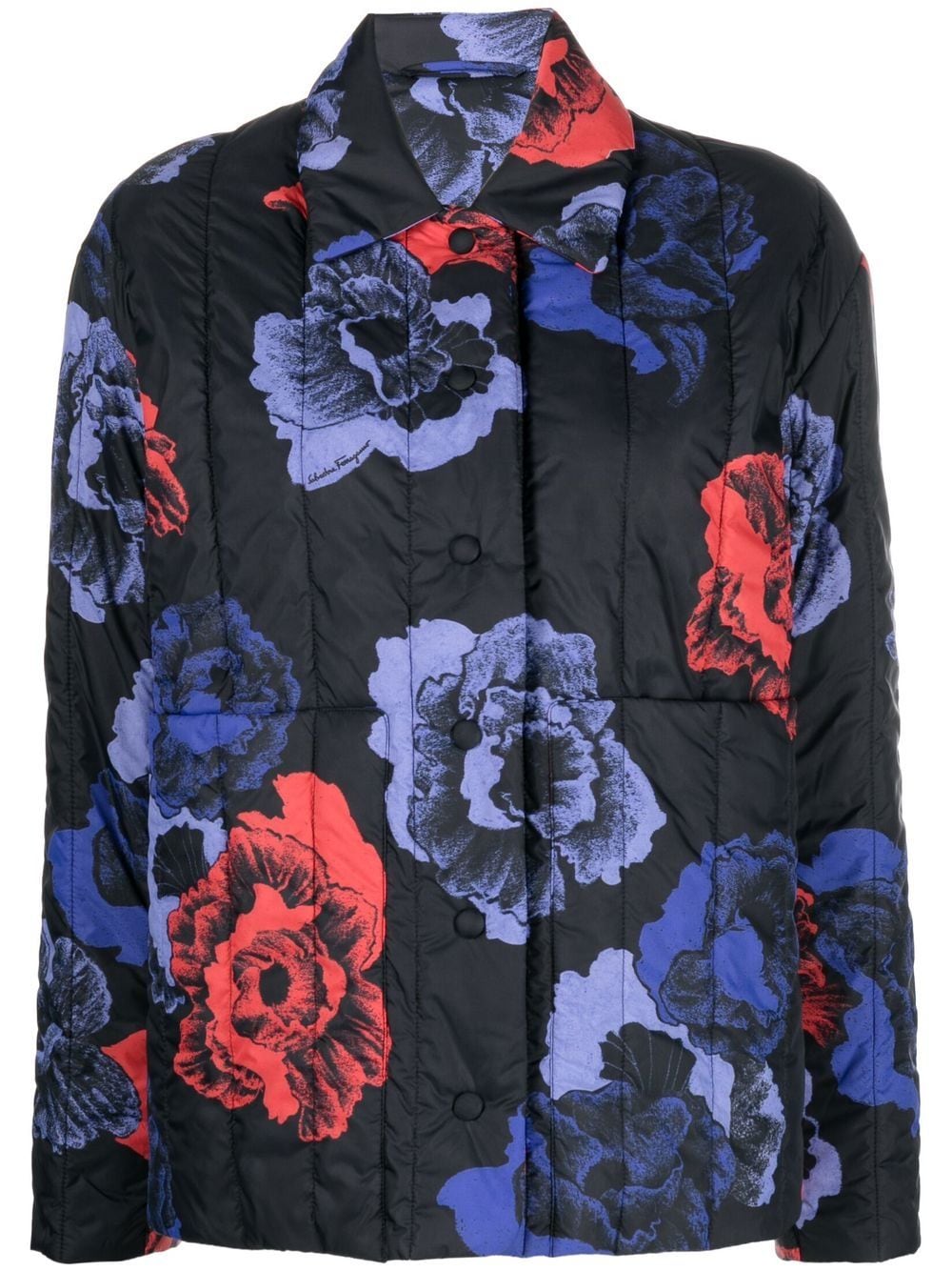 Ferragamo Jacke mit Blumen-Print - Schwarz von Ferragamo