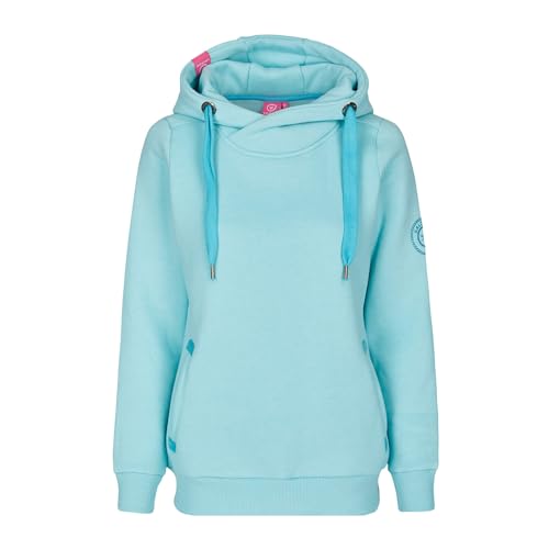 Salzhaut Damen Hoodie Pullover Sünn unifarben - Kapuzenpullover Pulli Sweater mit Kapuze in Aqua Größe XXL von Salzhaut