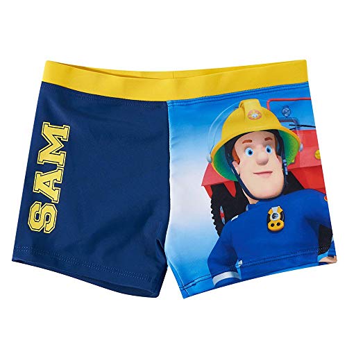 Kinder Badehose | Feuerwehrmann Sam | Größe 104-140 | Badeshorts | Badeboxer, Größe:140, Farbe:Dunkelblau von Fireman Sam