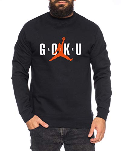 Air Goku Herren Sweatshirt Son Dragon Master Ball Vegeta Turtle Roshi Db, Farbe:Schwarz, Größe:L von Sambosa