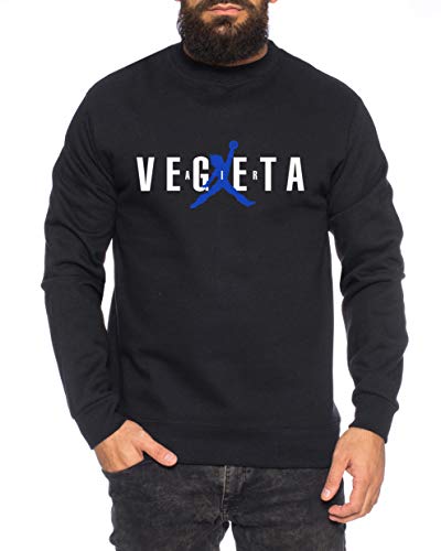 Air Vegeta Herren Sweatshirt Son Dragon Master Ball Vegeta Turtle Roshi Db, Farbe:Schwarz, Größe:S von Sambosa