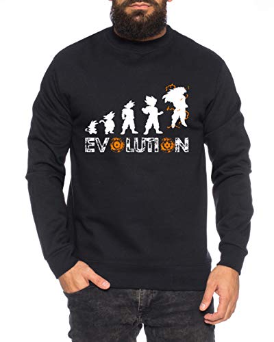 Evolution Herren Sweatshirt Goku Dragon Master Son Ball Vegeta Turtle Roshi Db, Farbe:Schwarz, Größe:L von Sambosa