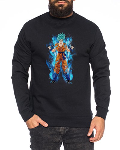 Gokublueaura Herren Sweatshirt Goku Dragon Master Son Ball Vegeta Turtle Roshi Db, Farbe:Schwarz;Größe:M von Sambosa