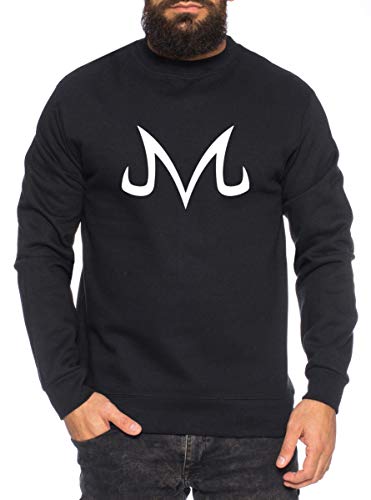 Majin Logo Herren Sweatshirt Son Dragon Master Ball Vegeta Turtle Roshi Db, Farbe:Schwarz, Größe:XL von Sambosa