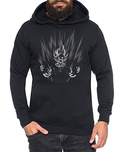 Scream Nerd Herren Hoodie One Goku Dragon Master Son Ball Vegeta Turtle Roshi Piece Golds Db, Farbe:Schwarz;Größe:XXL von Sambosa