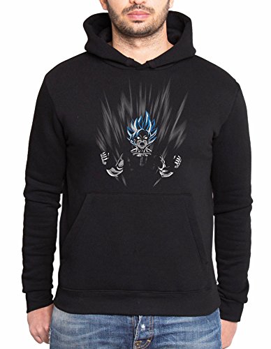 Scream Son Goku Herren Hoodie Goku Dragon Master Son Ball Vegeta Turtle Roshi Db, Farbe:Schwarz/Blau;Größe:S von Sambosa