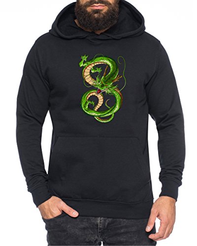 Shenron Nerd Herren Hoodie One Goku Dragon Master Son Ball Vegeta Turtle Roshi Piece Golds Db, Farbe:Schwarz;Größe:XL von Sambosa