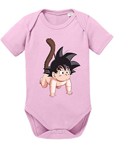 Son Baby Dragon Ball Strampler Bio Baumwolle Body Jungen & Mädchen 0-12 Monate, Größe:62/2-3 Monate, Farbe:Rosa von Sambosa