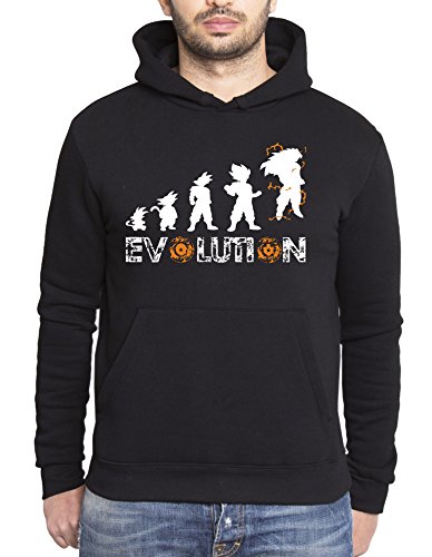 Son Goku Evolution Herren Hoodie Goku Dragon Master Son Ball Vegeta Turtle Roshi Db, Farbe:Schwarz;Größe:3XL von Sambosa