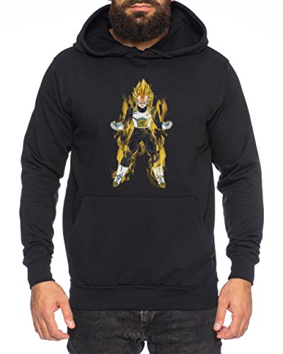 Vegafire Nerd Herren Hoodie One Goku Dragon Master Son Ball Vegeta Turtle Roshi Piece Golds Db, Farbe:Schwarz;Größe:S von Sambosa