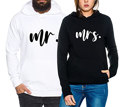 mr. mrs. -Partner-Hoodie Damen und Herren - 2 Stück-Couple-Kapuzenpullover Geschenk Set für Verliebte - Partner-Geschenke - Bestes Geburtstagsgeschenk - Partnerlook von Sambosa