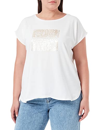 SAMOON Damen 171040-26338 T-Shirt, Offwhite Gemustert, 42 von Samoon