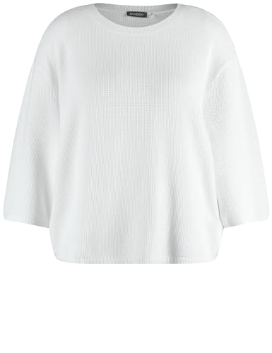 Samoon Damen 3/4 Arm Pullover aus Struktur-Strick 3/4 Arm, überschnittene Schultern unifarben White 50 von Samoon