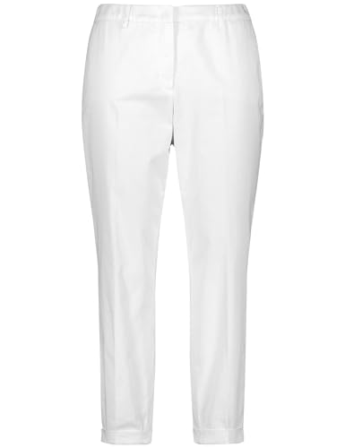 Samoon Damen Baumwoll-Chino mit Stretchkomfort Greta unifarben 7/8 Länge White 50 von Samoon