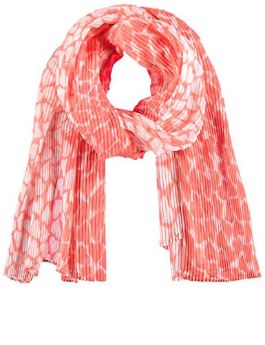 Samoon Damen Plissée-Schal mit Herz-Print gemustert Fusion Coral gemustert 99 von Samoon