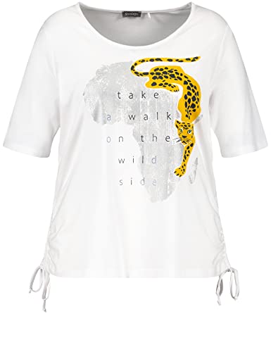 SAMOON Damen 271022-26100 T-Shirt, White Gemustert, 50 von Samoon