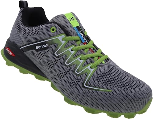 Herren Sportschuhe Sneaker Turnschuhe Laufschuhe Männer Schuhe Nr. 6302 (m.grau gr. grün, 43) von Sandic