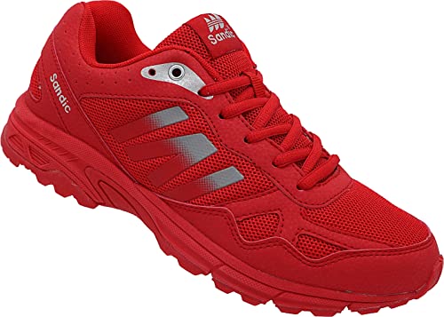 Herren Sportschuhe Sneaker Turnschuhe Laufschuhe Schuhe Nr. 2216 (Rot Grau, eu_Footwear_Size_System, Adult, Men, Numeric, medium, Numeric_45) von Sandic