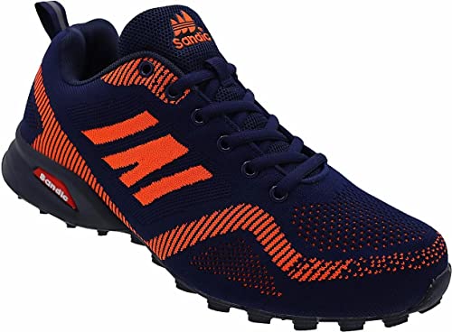 Herren Sportschuhe Sneaker Turnschuhe Laufschuhe Schuhe Nr. 2941 (Navy Orange, eu_Footwear_Size_System, Adult, Men, Numeric, medium, Numeric_45) von Sandic