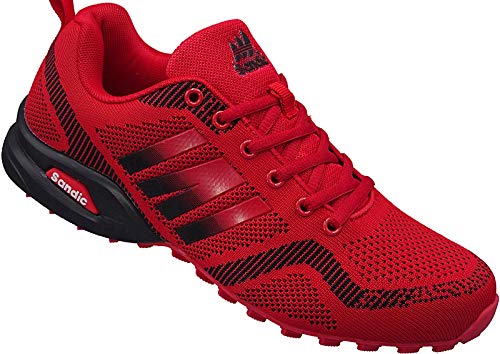 Herren Sportschuhe Sneaker Turnschuhe Laufschuhe Schuhe Nr. 2941 (Rot Schwarz, eu_Footwear_Size_System, Adult, Men, Numeric, medium, Numeric_44) von Sandic