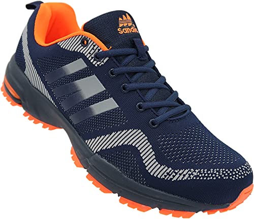 Herren Sportschuhe Sneaker Turnschuhe Schuhe Übergröße Art. Nr. 1388 (Navy grau orange, eu_Footwear_Size_System, Adult, Men, Numeric, medium, Numeric_48) von Sandic