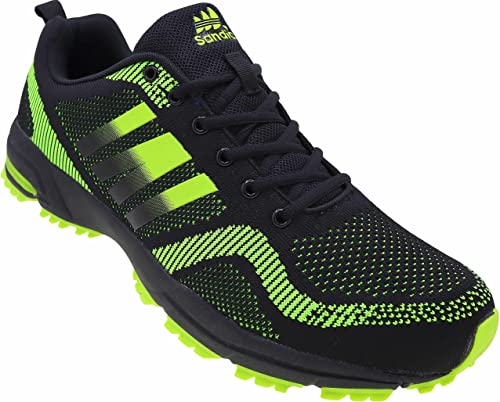 Herren Sportschuhe Sneaker Turnschuhe Schuhe Übergröße Art. Nr. 1388 (Schwarz Grün, eu_Footwear_Size_System, Adult, Men, Numeric, medium, Numeric_48) von Sandic