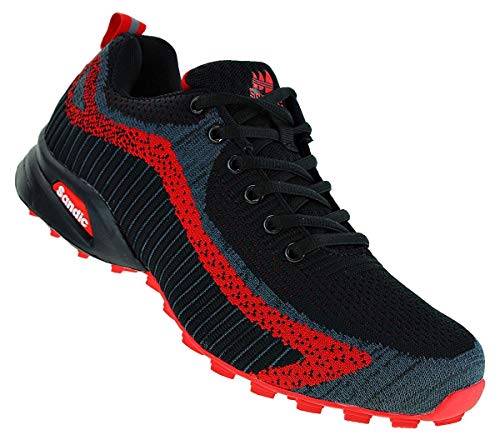 Sandic Neon Turnschuhe Sneaker Sportschuhe Herren Boots 097, Schuhgröße:43, Farbe:Schwarz/Rot von Sandic