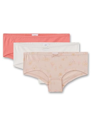 Mädchen-Cutbrief (Dreierpack) Lila | Hochwertige und nachhaltige Unterhose für Mädchen aus Bio-Baumwolle. Unterhose mit Schleife und floralem Print | Inhalt: 3er Set Unterwäsche für Mädchen von Sanetta