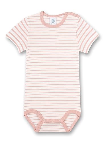 Sanetta Body Kurzarm Rosa Ringel | Hochwertiger und nachhaltiger Body für Mädchen aus Bio-Baumwolle. Baby Body 086 von Sanetta