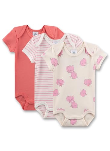 Sanetta Body (Dreierpack) Rosa | Hochwertiger und nachhaltiger Body für Mädchen aus Bio-Baumwolle. Inhalt: 3er Set Baby Body 062 von Sanetta