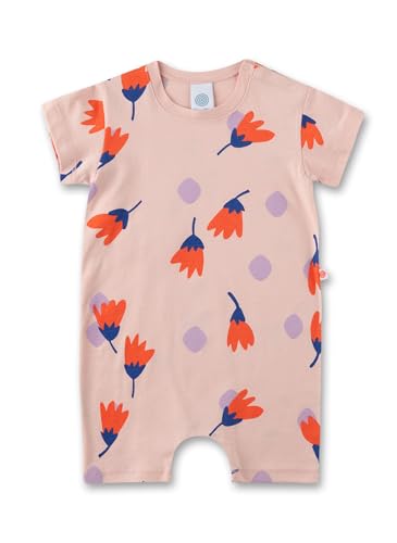 Sanetta Mädchen-Overall Rosa | Praktischer und bequemer Strampler aus Baumwolle für Mädchen. Babystrampler mit Blumenprint | Baby Overall von Sanetta