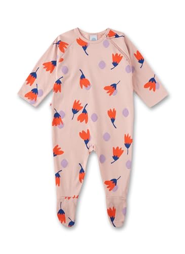 Sanetta Mädchen-Overall Rosa | Praktischer und bequemer Strampler aus Baumwolle für Mädchen. Babystrampler mit Füßchen | Baby Overall von Sanetta