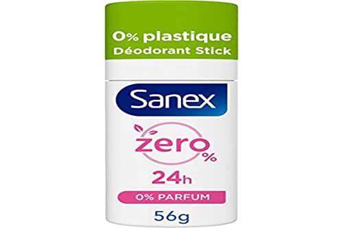 SANEX - Zero% Perfume Solid Stick Deodorant - Deo für Damen und Herren - 24-Stunden-Wirksamkeit - Deostick 56 g von Sanex