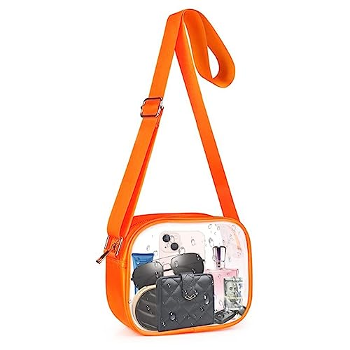 Sanfiyya Clear Crossbody Bag, Stadion zugelassene klare Taschen mit verstellbarem Riemen, wasserdicht von Sanfiyya