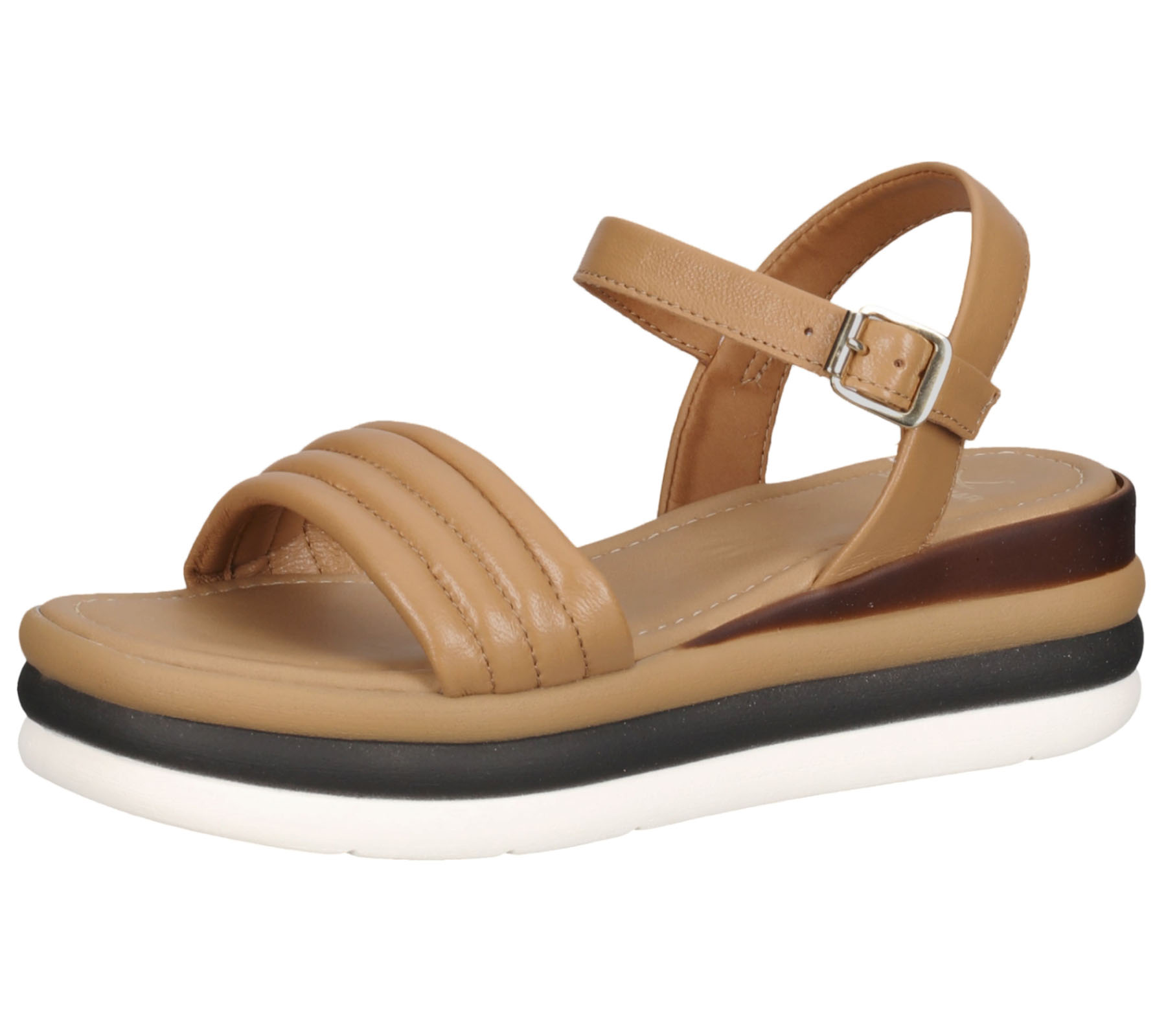 SANSIBAR Damen Echtleder-Schuhe moderne Sommer-Sandale Made in Italy 1076614 Hellbraun von Sansibar