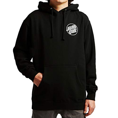 SANTA CRUZ Herren Pullover Hooded Heavyweight Sweatshirt Opus Dot Skate Sweatshirt, Schwarz/Weiß, Large von Santa Cruz