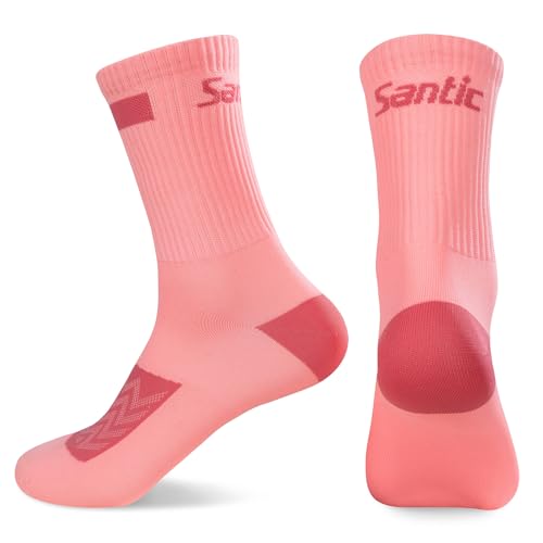 Santic Fahrrad Socken Herren Damen Atmungsaktiv Sportsocken Kompression Sportlich Laufen Rennrad Socken Unisex Rosa Santic Fahrrad Socken Herren Damen Atmungsaktiv Sportsocken Kompression Sportlich Laufen Rennrad Socken Unisex Rosa von Santic