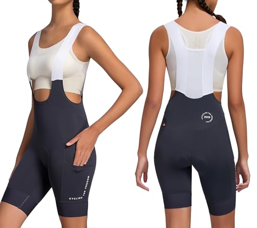 Santic Radlerhose Damen Gepolstert Radhose mit Träger Fahrrad-Trägerhose Damen Bib Shorts Fahrradhose 4D Sitpolstert Tasche Violett XL Santic Radlerhose Damen Gepolstert Radhose mit Träger Fahrrad-Trägerhose Damen Bib Shorts Fahrradhose 4D Sitpolstert Tasche Violett XL von Santic