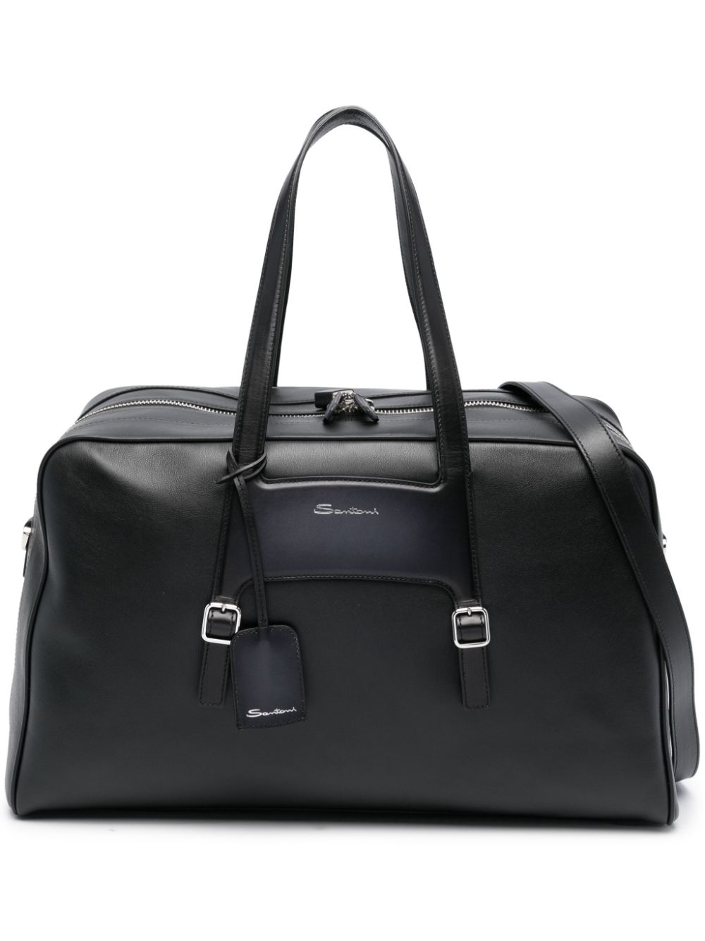 Santoni Reisetasche mit Logo-Print - Schwarz von Santoni