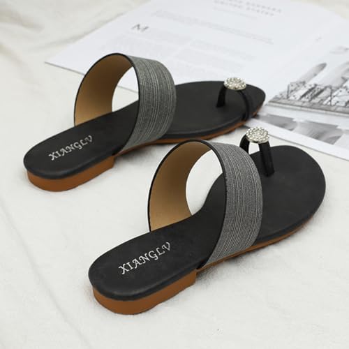 Frauen Leder Mode Pantoffeln Offene Zehe Slip-On Flache Clip Toe Slide Casual Mode Sommer Strand Rutschen (Color : Style 3, Size : EU(CN)36/US5) von SanzIa
