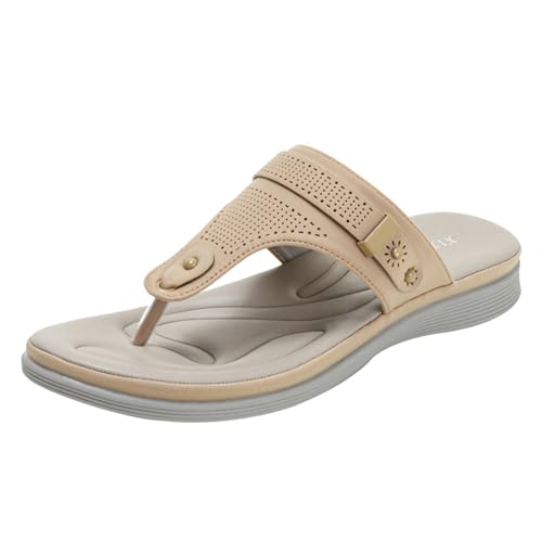 Keilsandalen für Frauen Flip-Flops, Sommer Keile Slip auf Walking Plattform Sandalen, Offene Zehe Schlüpfen Flach Clip-Zehe (Color : Style 1, Size : EU(CN)36/US5) von SanzIa