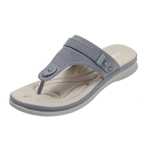 Keilsandalen für Frauen Flip-Flops, Sommer Keile Slip auf Walking Plattform Sandalen, Offene Zehe Schlüpfen Flach Clip-Zehe (Color : Style 2, Size : EU(CN)38/US7) von SanzIa