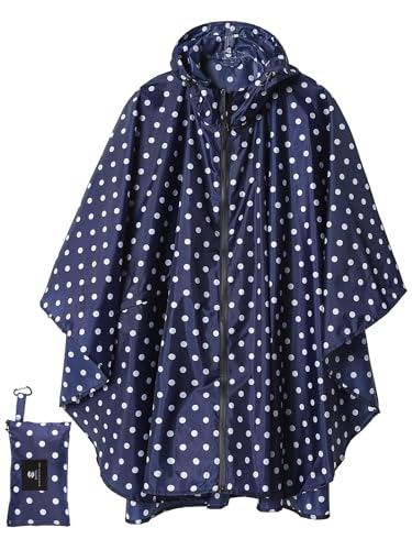 SaphiRose Regenponcho mit Kapuze für Erwachsene, Regenmantel mit Taschen, Blaue Spitze, Einheitsgröße SaphiRose Regenponcho mit Kapuze für Erwachsene, Regenmantel mit Taschen, Blaue Spitze, Einheitsgröße von SaphiRose