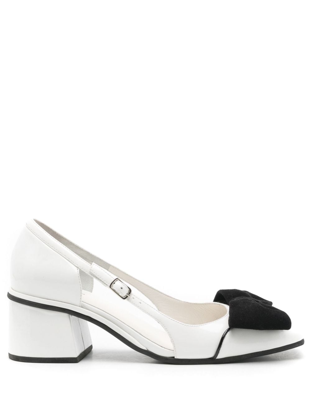 Sarah Chofakian Pumps mit Schleife 45mm - Weiß von Sarah Chofakian