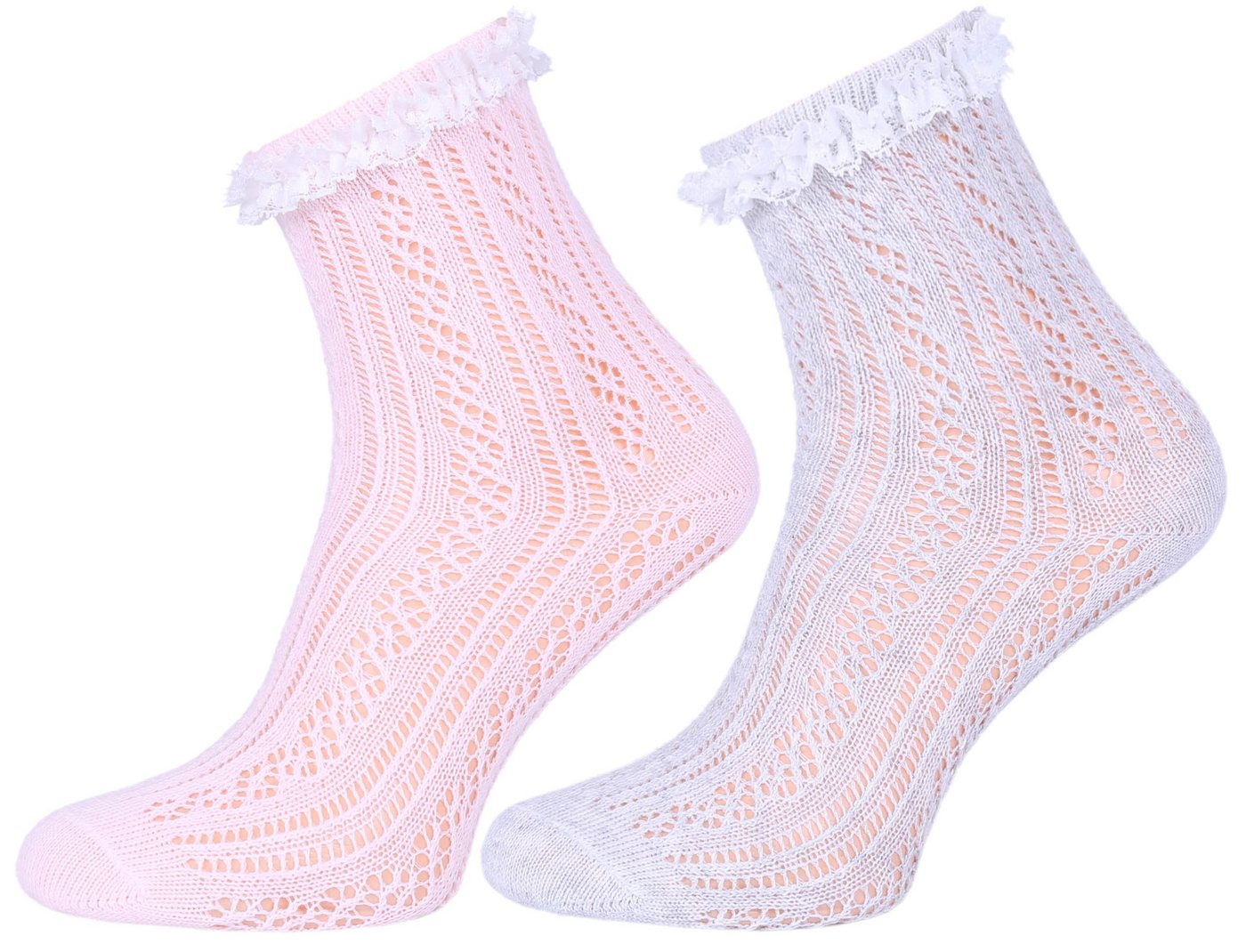 Sarcia.eu Haussocken 2x Mädchensocken mit Spitze 30.5/36 EU von Sarcia.eu